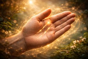 Detailed palmistry diagram showing the powerful Rajyog sign formed when a strong Fate Line rises to meet a deep Sun Line on the Mount of Apollo.