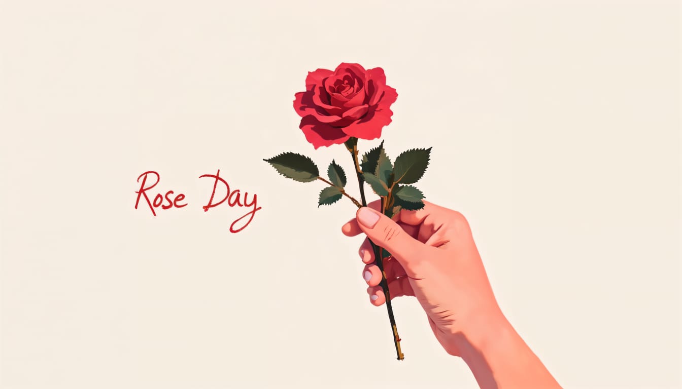 Numerological breakdown showing Rose Day (February 7) as a Universal Day Number 6 - the number of love, harmony, and heartfelt expression.