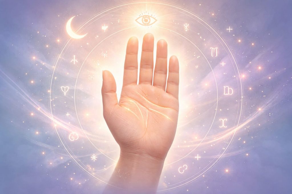 Diagram labeling the three major lines (Heart, Head, Life) as generally permanent, and minor lines (stress, travel, influence) as more susceptible to change from habits like phone use.