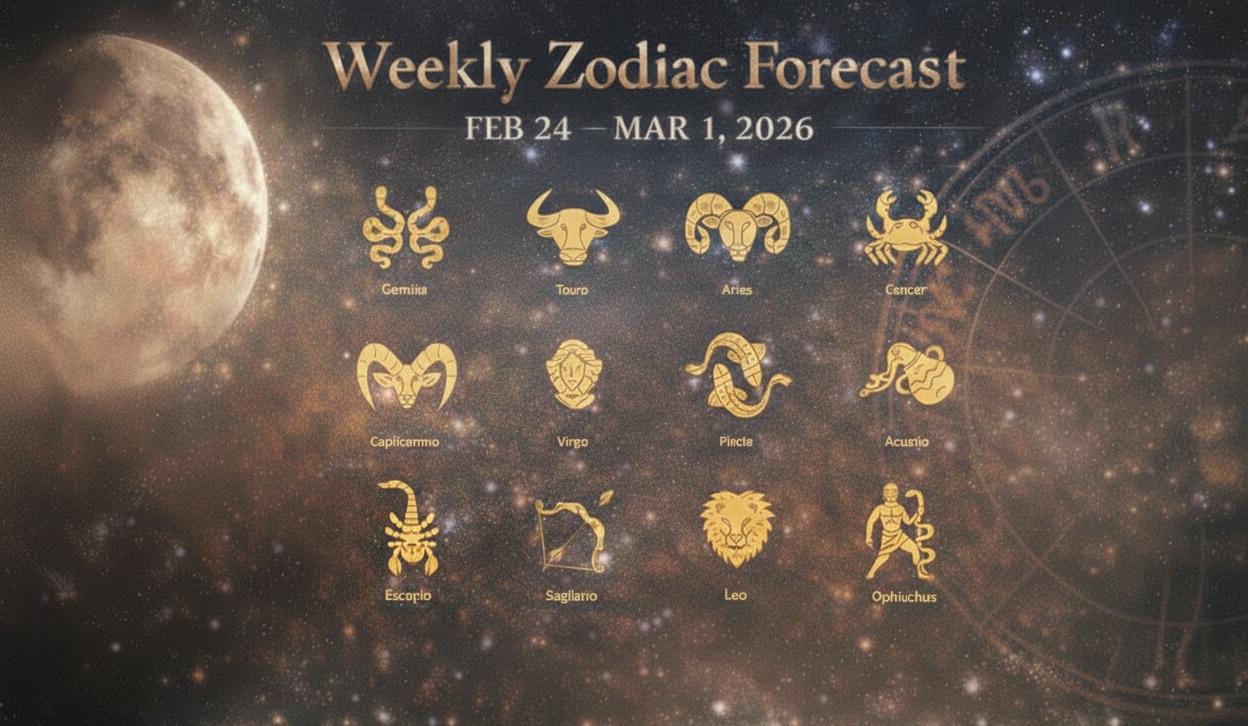 Weekly zodiac forecast February 24 to March 1 2026 love career money and health predictions by Aarya Astro Science