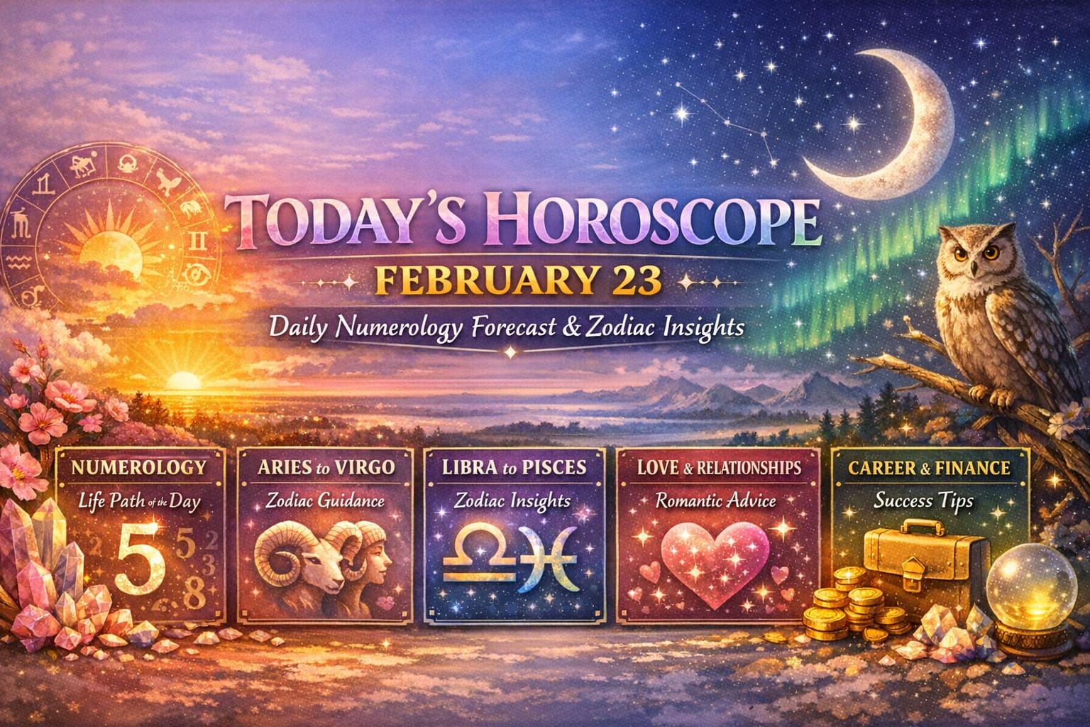 Today's Horoscope February 23 daily numerology forecast and zodiac insights by Aarya Astro Science