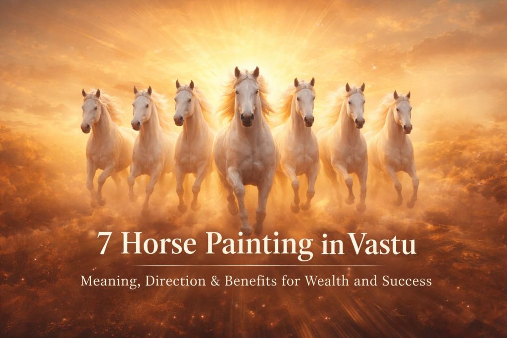7 horse painting in Vastu showing correct direction and wealth benefits by Aarya Astro Science