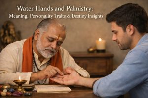 Water hand in palmistry showing long fingers and emotional personality traits by Aarya Astro Science