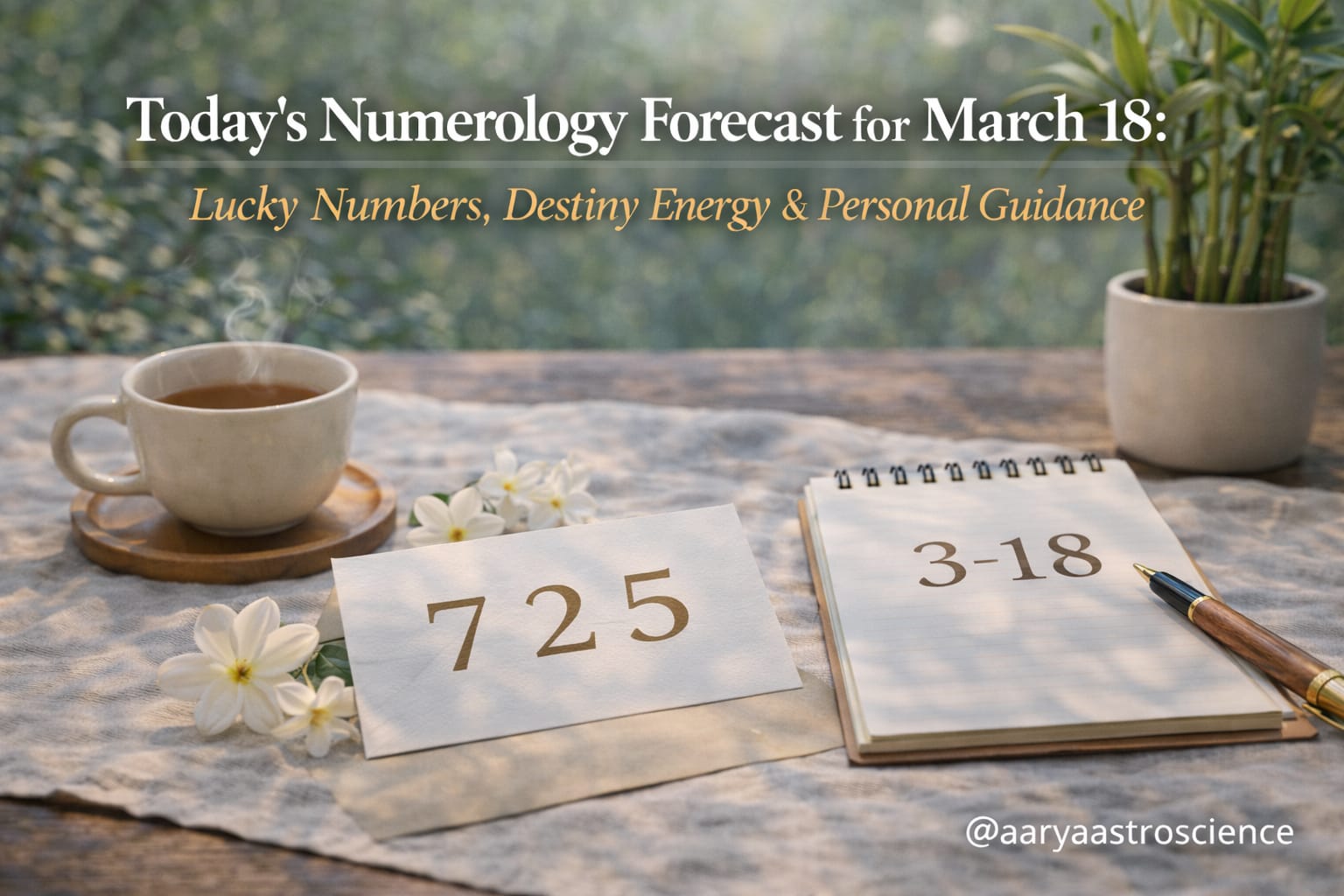 March 18 numerology forecast showing lucky numbers and daily life path guidance by Aarya Astro Science