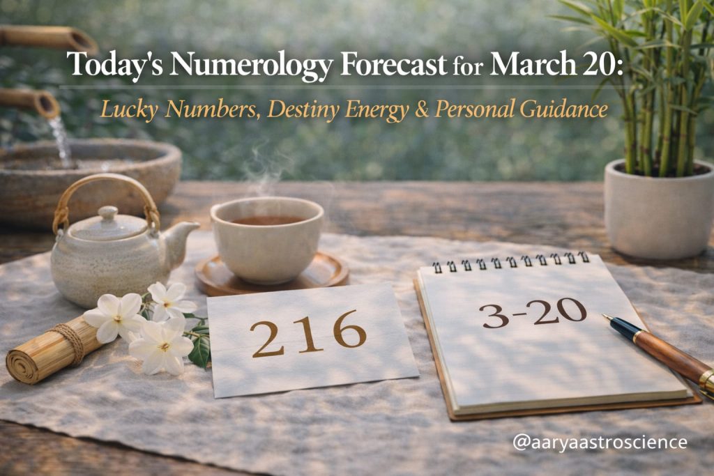 March 20 numerology prediction with lucky numbers and daily energy insights by Aarya Astro Science