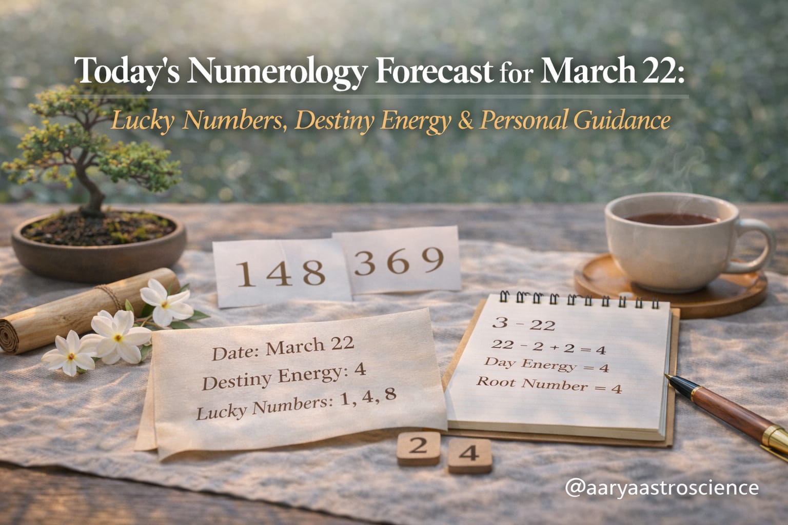 March 22 daily numerology forecast with lucky numbers and life energy insights by Aarya Astro Science