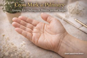 cross mark in palmistry meaning life challenges and spiritual insights by Aarya Astro Science