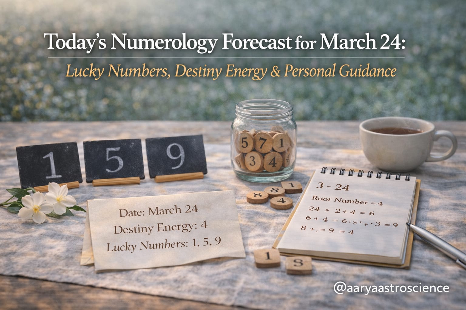 March 24 daily numerology prediction with lucky numbers and personal energy guidance by Aarya Astro Science