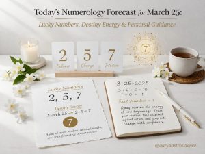 March 25 numerology reading with lucky numbers and daily energy insights by Aarya Astro Science