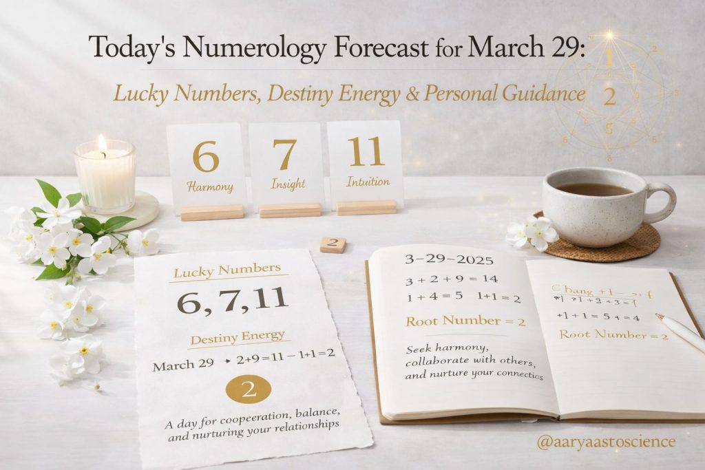 March 29 numerology insights with lucky numbers and daily destiny guidance by Aarya Astro Science