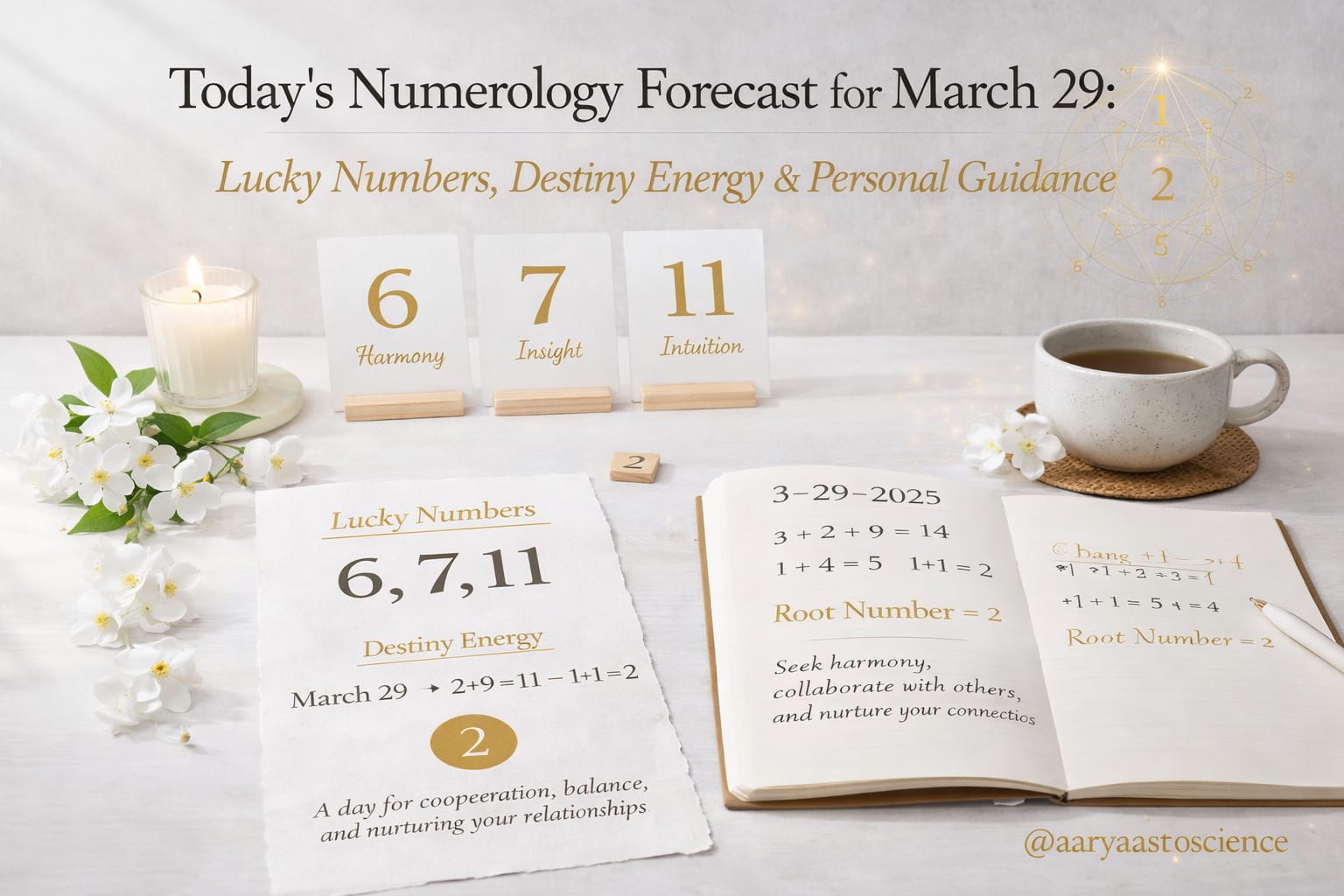 March 29 numerology insights with lucky numbers and daily destiny guidance by Aarya Astro Science
