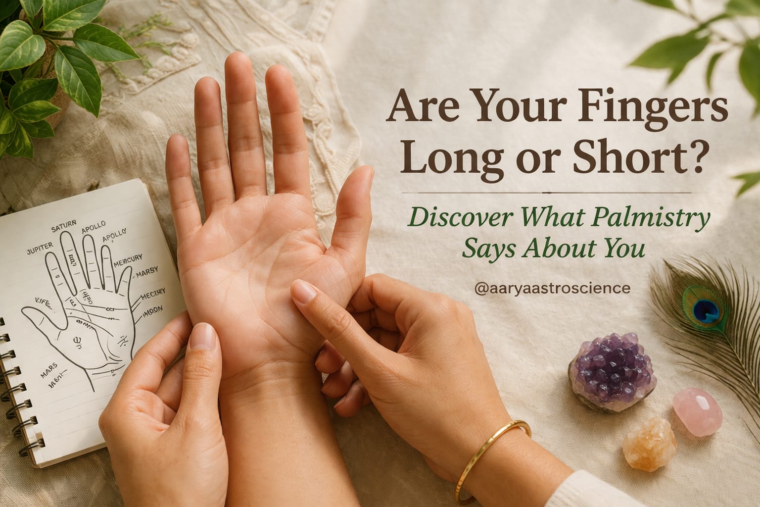 long and short fingers in palmistry showing personality traits and behavior analysis by Aarya Astro Science