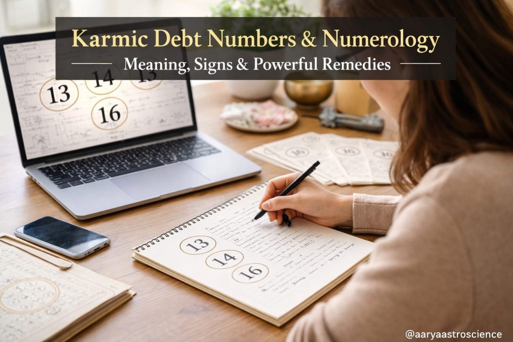 karmic debt numbers in numerology meaning signs and remedies by Aarya Astro Science