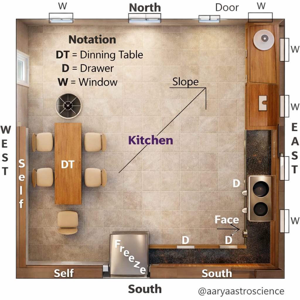 kitchen vastu defects causing financial problems and money loss at home by Aarya Astro Science