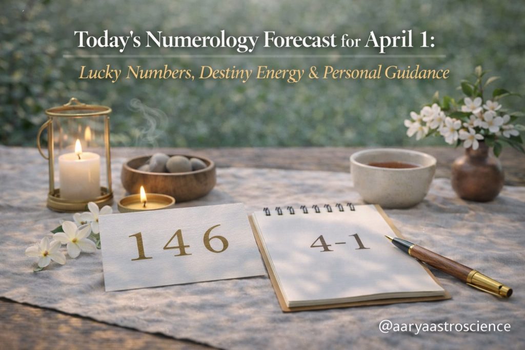 April 1 numerology forecast with lucky numbers and daily life energy guidance by Aarya Astro Science