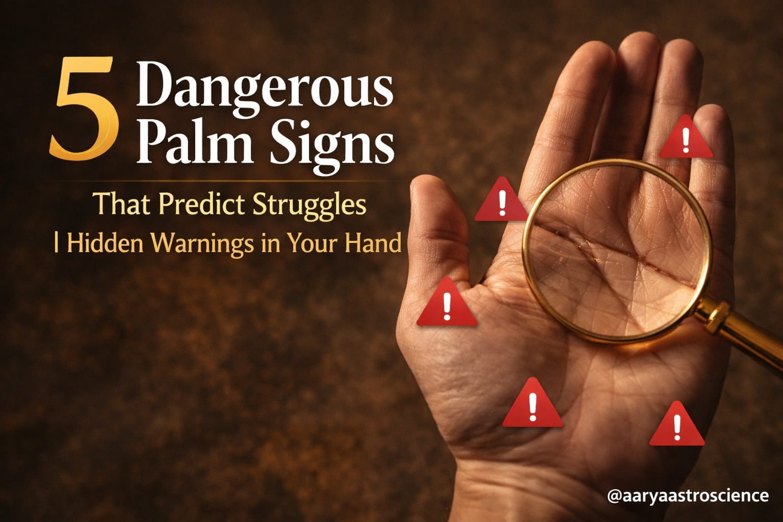 dangerous palm signs showing struggle and hidden warnings in hand lines by Aarya Astro Science