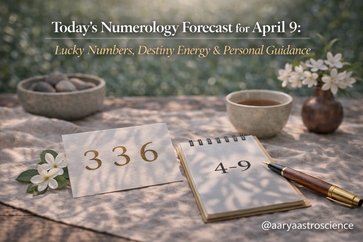 April 9 numerology forecast with lucky numbers and daily completion energy insights by Aarya Astro Science